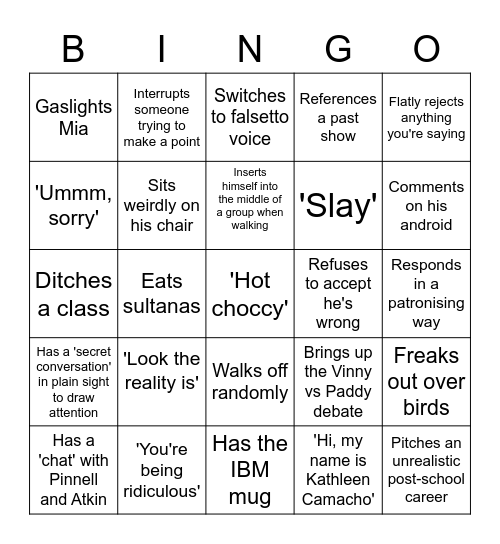 Mitchy Bingo Card