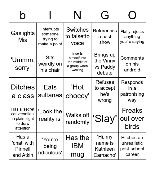 Mitchy Bingo Card