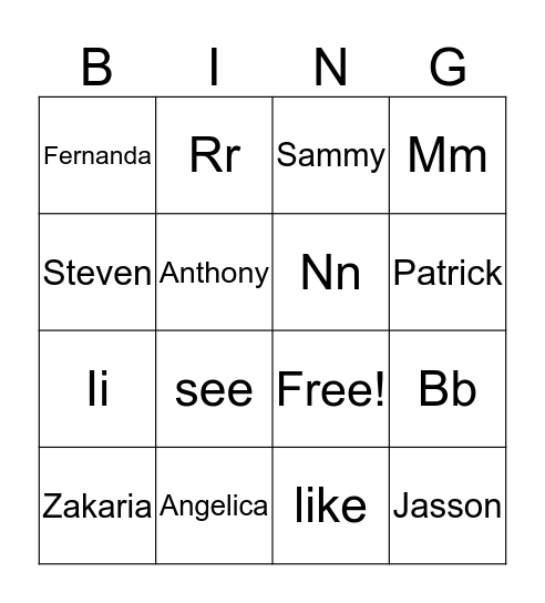 K-217 Bingo Card