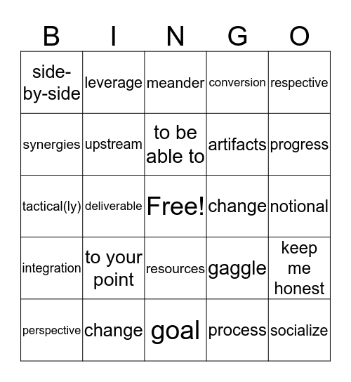 SAIB-Saay It Isn't Bingo Card