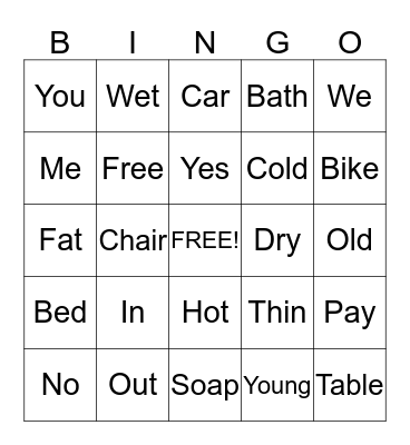 Marissa's Bingo Cards Bingo Card