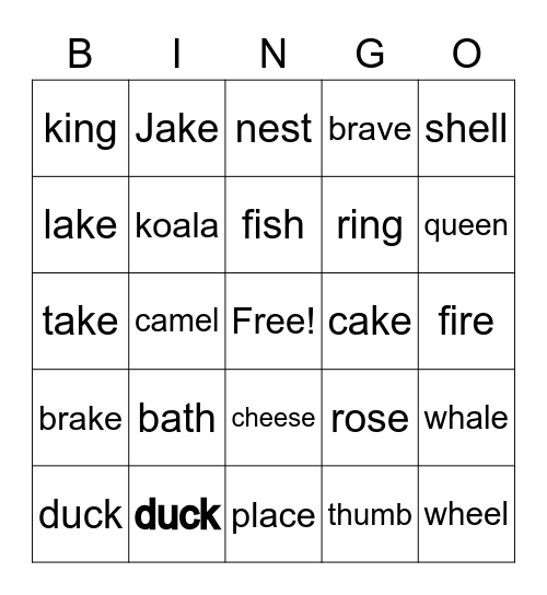 FRIDAY Bingo Card