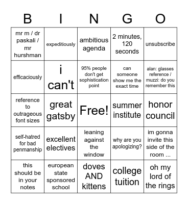 slab time Bingo Card