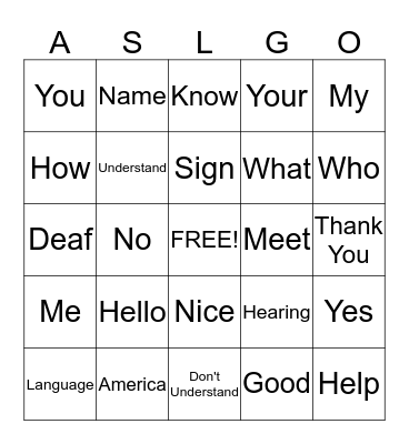 Introductions List 1 Bingo Card