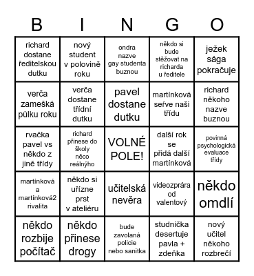 ŠKOLNÍ ROK 2022/2023 Bingo Card