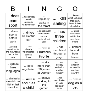 Find a person who ... Bingo Card