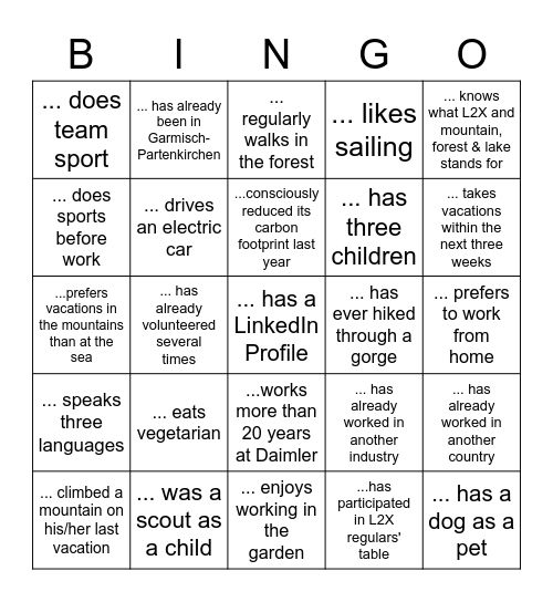 Find a person who ... Bingo Card