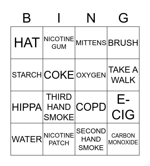 HEALTHY LIVING Bingo Card