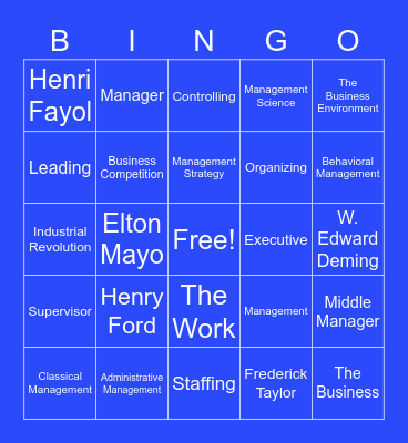 Managers and Managing (C1) Bingo Card