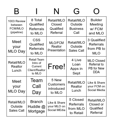 German American Bank Bingo Card