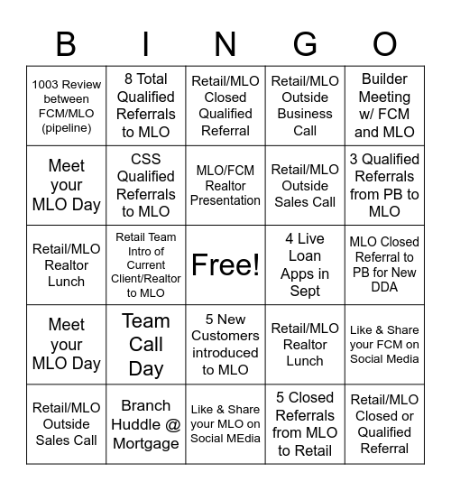 German American Bank Bingo Card