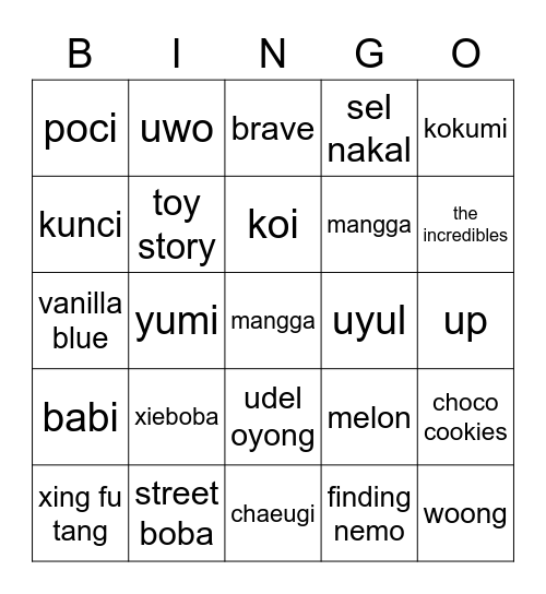 BUZY Bingo Card