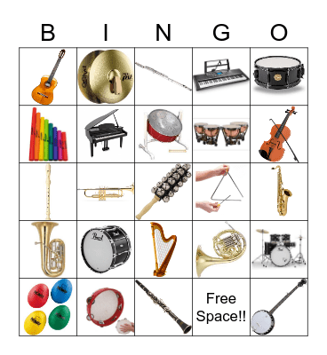 Instruments Bingo Card