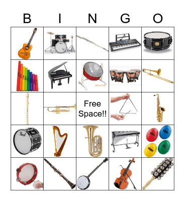 Instruments Bingo Card