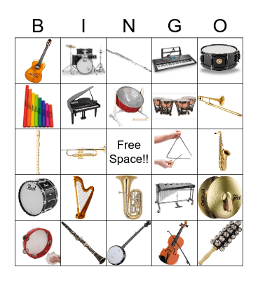 Instruments Bingo Card