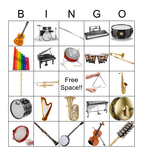 Instruments Bingo Card