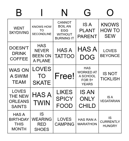 OSBORNE ICEBREAKER BINGO Card