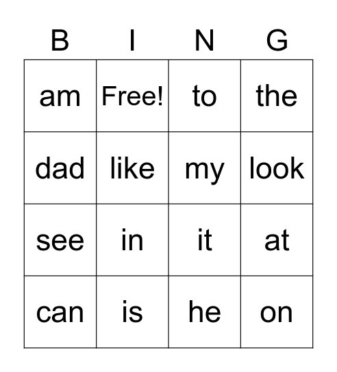 A/B Bingo Card