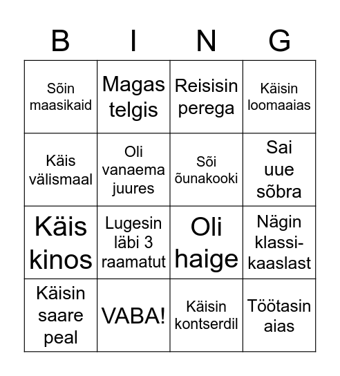 SÕBRA SUVEBINGO Card