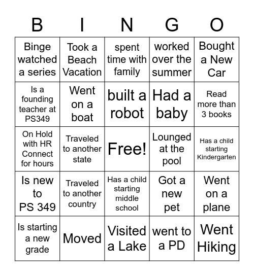 Breakfast Bingo Card