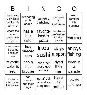 Friends Bingo Card