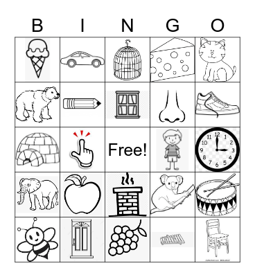 8th Grade Spanish - Alphabet Words Bingo Card