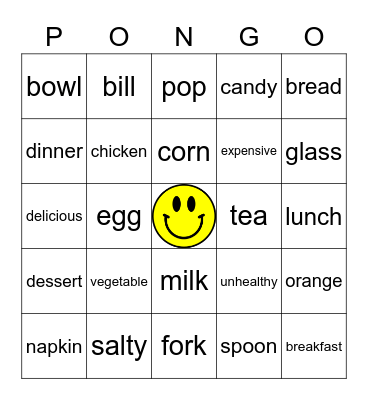 Las Comidas & Las Bebidas Bingo Card