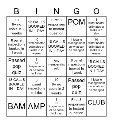September 2nd - 16th Bingo Card