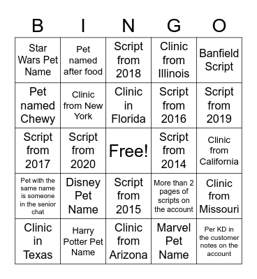 Cancel Sheet Bingo Card