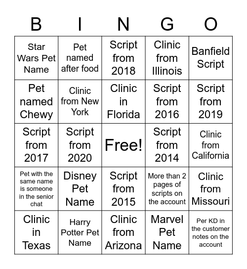 Cancel Sheet Bingo Card