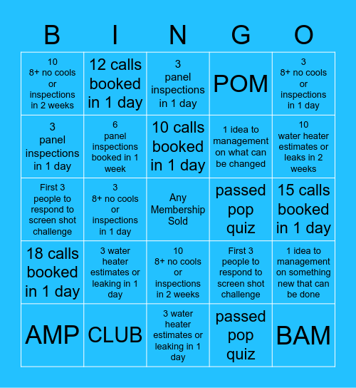 September 2nd - 16th Bingo Card