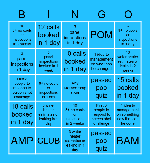 September 2nd - 16th Bingo Card