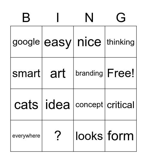 graphic design is… Bingo Card