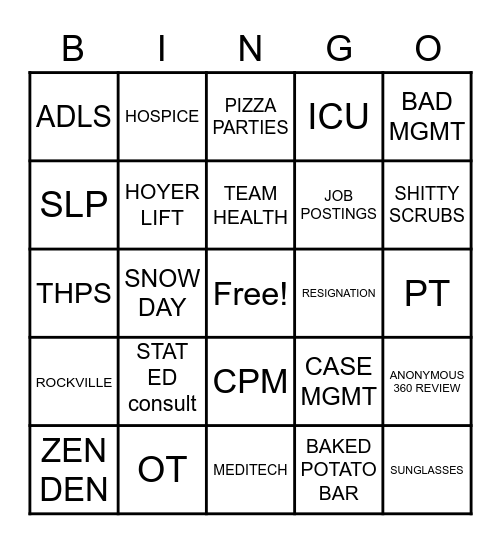 ECHN BINGO Card