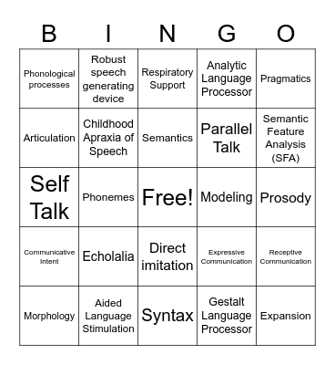 A&C SLP BINGO Card