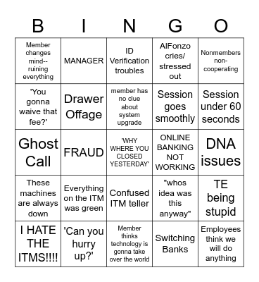 DNA Conversion Bingo Card