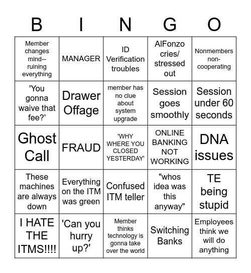 DNA Conversion Bingo Card