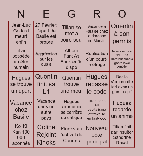 2022-2023: What Happens? Bingo Card