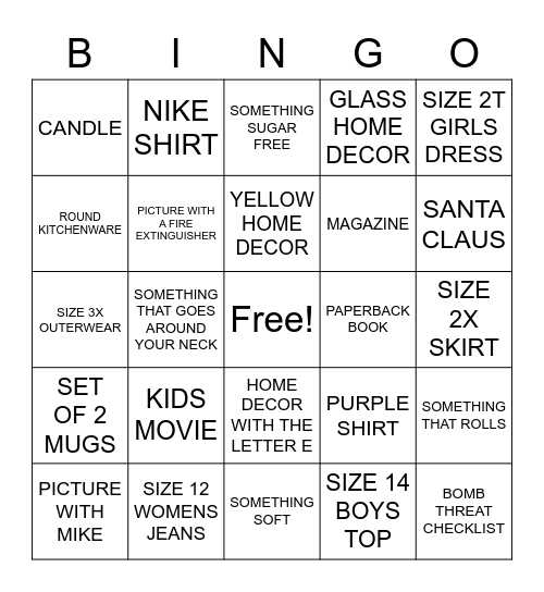 GOODWILL BINGO Card