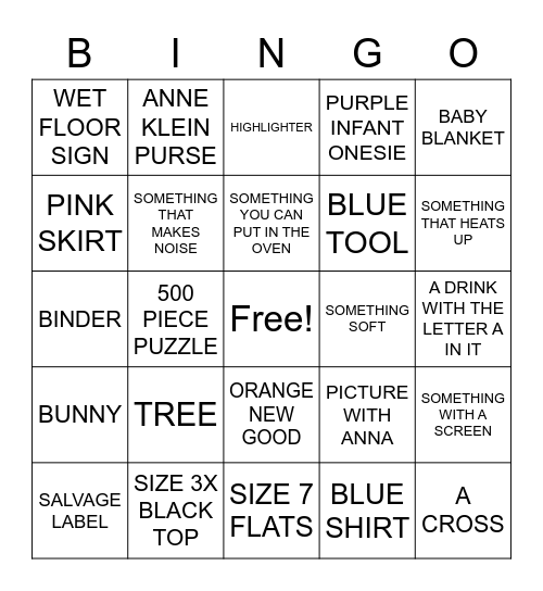 GOODWILL BINGO Card