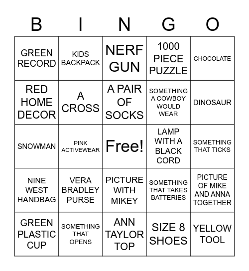 GOODWILL BINGO Card