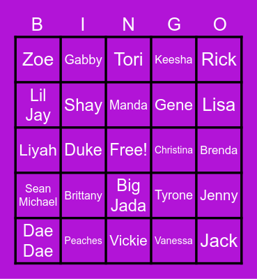 FAMILY BINGO Card