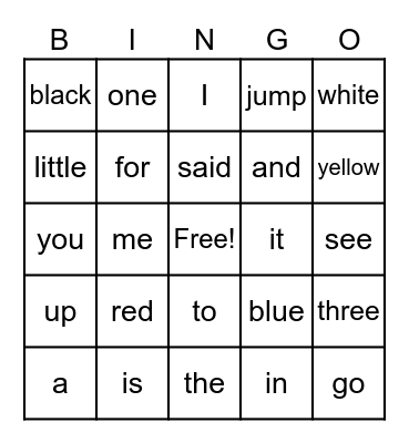 Phonics Bingo Card