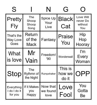The Peach Pit Bingo Card