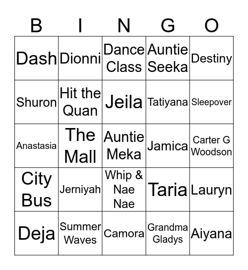 Jeila's Birthday Bingo  Bingo Card