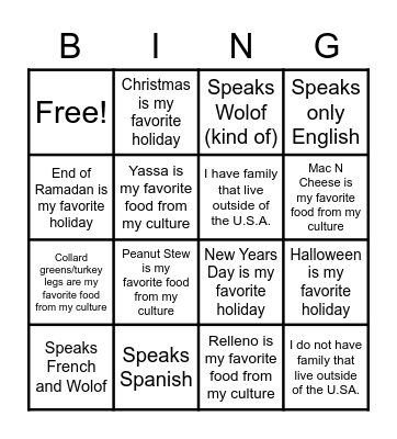 DE&I Bingo #2! Bingo Card