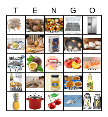 Unidad 1: ¡Buen Provecho! Bingo Card