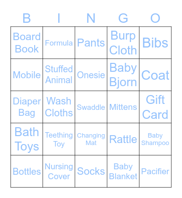 BABY SHOWER Bingo Card