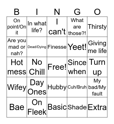 LINGO BINGO Card