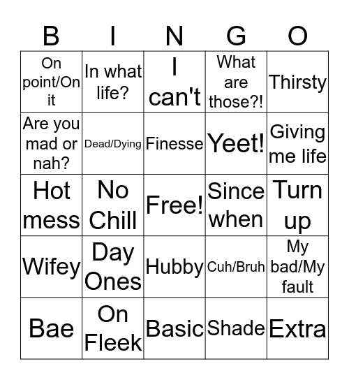 LINGO BINGO Card